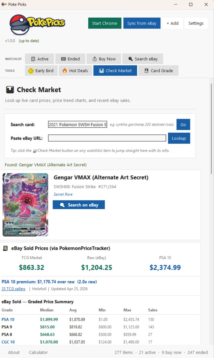 PokePicks Check Market